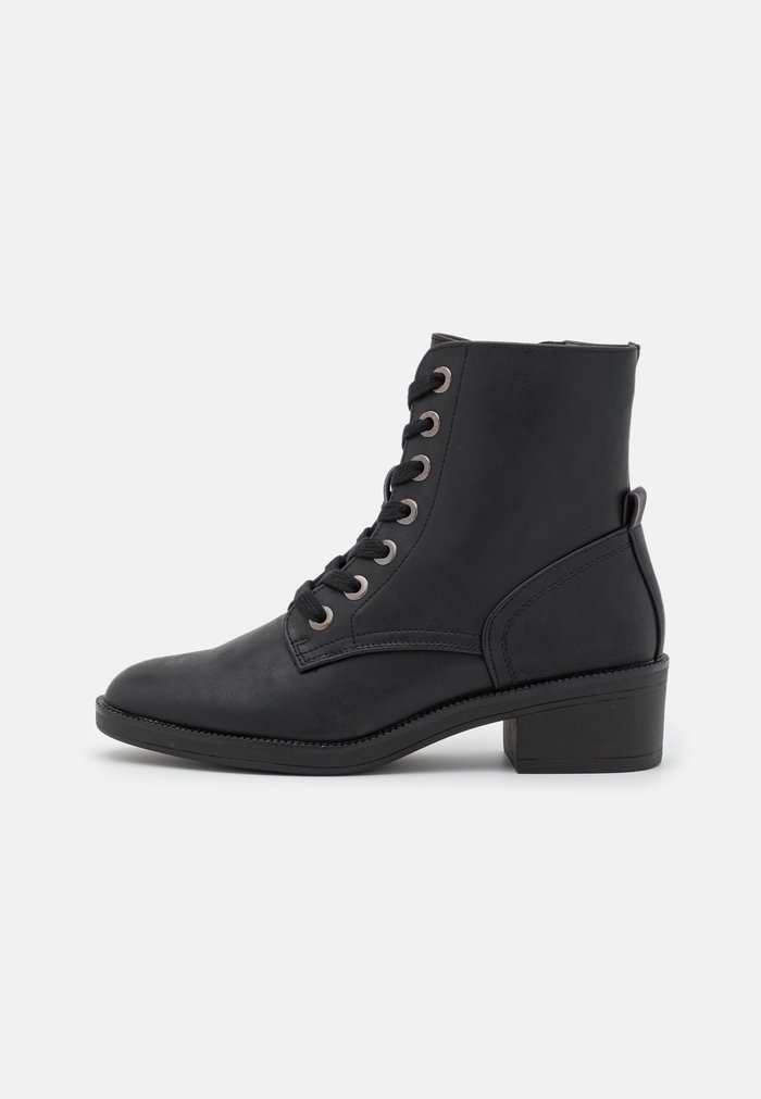 Bottines Anna Field Dentelle up Block heel Zip UP Noir Femme | KCK-6695902